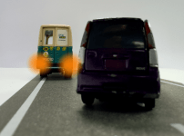 前方に駐車車両が止まっていた